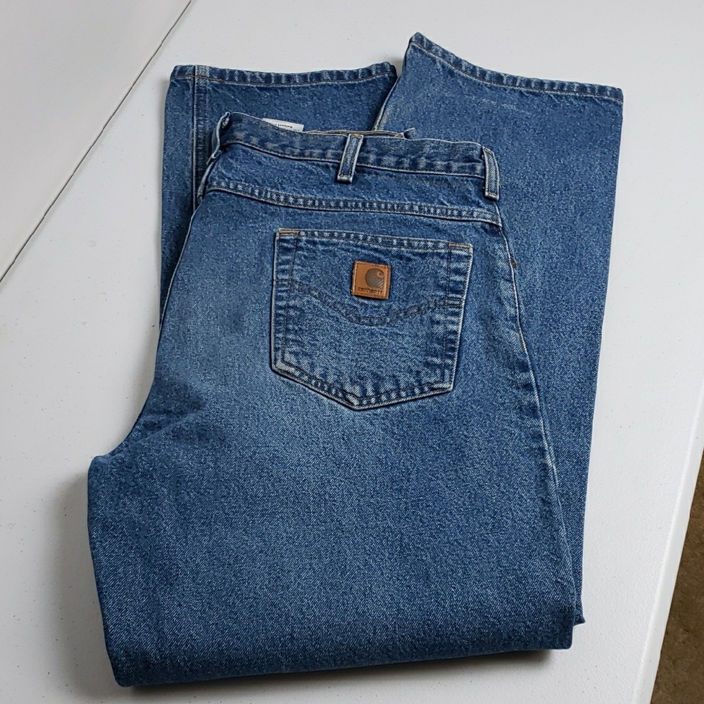 Mens Carhartt Blue Relaxed Fit Jeans 38/32 Sturdy Denim